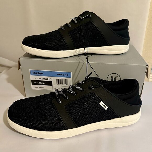 Hurley Men's Shoreline Sneakers Shoes Size 13  Black Lace Up Casual (NEW) - Picture 2 of 16